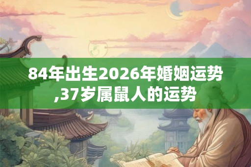 84年出生2026年婚姻运势,37岁属鼠人的运势