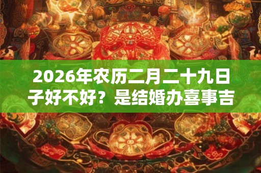2026年农历二月二十九日子好不好?是结婚办喜事吉日吗? 2026年农历二月二十九日子好不好?是结婚办喜事吉日吗?