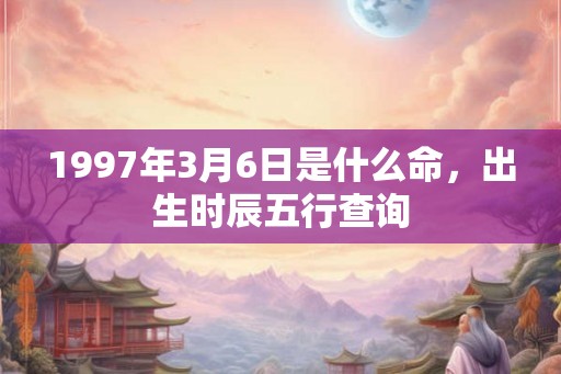 1997年3月6日是什么命，出生时辰五行查询