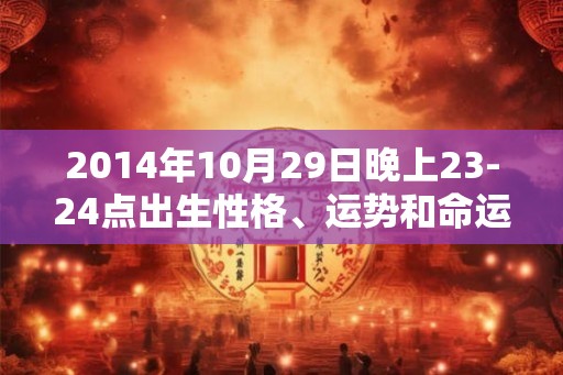2014年10月29日晚上23-24点出生性格、运势和命运