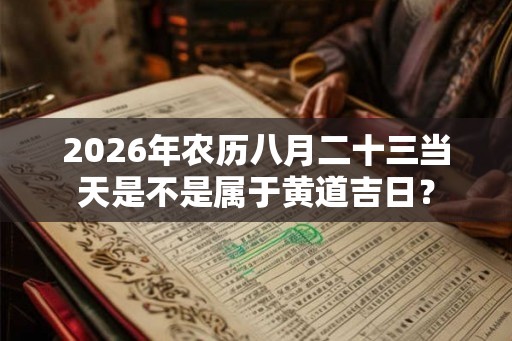 2026年农历八月二十三当天是不是属于黄道吉日？