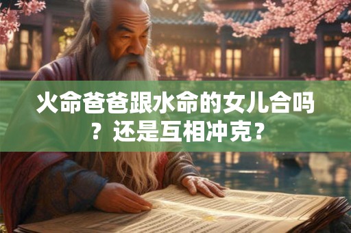 火命爸爸跟水命的女儿合吗？还是互相冲克？