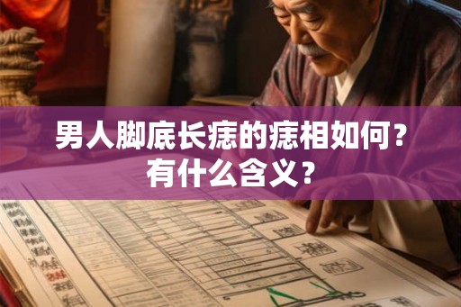 男人脚底长痣的痣相如何？有什么含义？