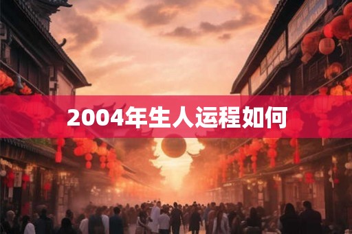 2004年生人运程如何