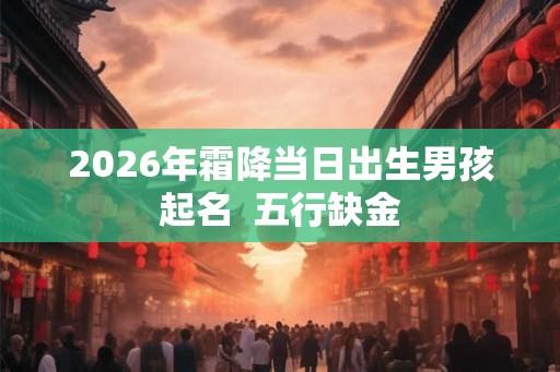 2026年霜降当日出生男孩起名  五行缺金