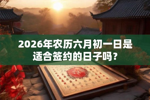2026年农历六月初一日是适合签约的日子吗？