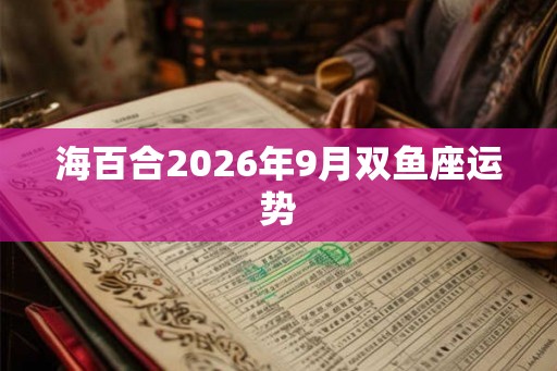海百合2026年9月双鱼座运势