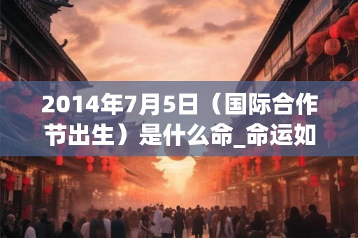 2014年7月5日（国际合作节出生）是什么命_命运如何