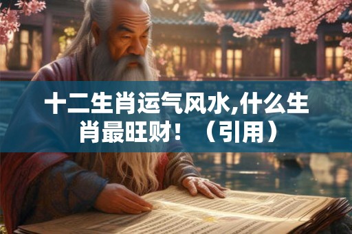 十二生肖运气风水,什么生肖最旺财！（引用）