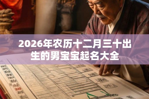2026年农历十二月三十出生的男宝宝起名大全