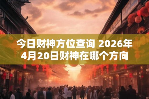 今日财神方位查询 2026年4月20日财神在哪个方向