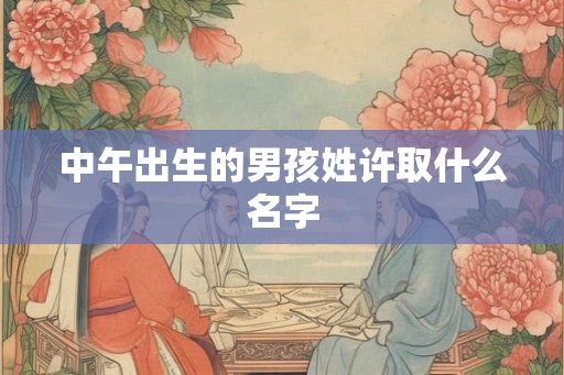 中午出生的男孩姓许取什么名字