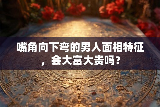 嘴角向下弯的男人面相特征，会大富大贵吗？