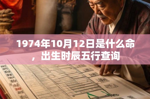 1974年10月12日是什么命，出生时辰五行查询