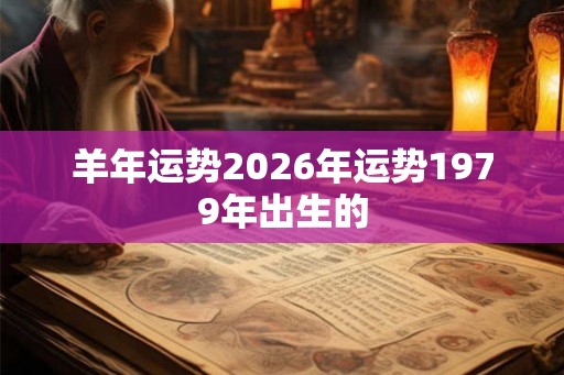 羊年运势2026年运势1979年出生的