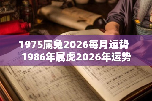 1975属兔2026每月运势  1986年属虎2026年运势