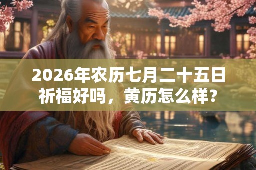 2026年农历七月二十五日祈福好吗，黄历怎么样？