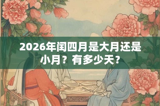 2026年闰四月是大月还是小月？有多少天？