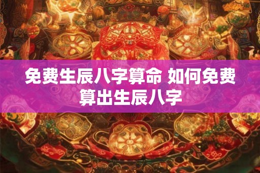 免费生辰八字算命 如何免费算出生辰八字