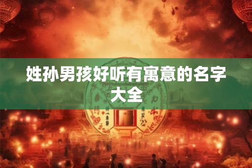 姓孙男孩好听有寓意的名字大全