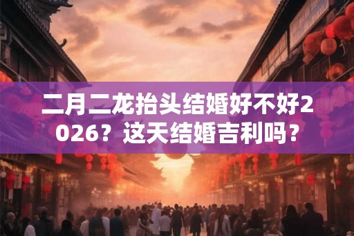 二月二龙抬头结婚好不好2026？这天结婚吉利吗？
