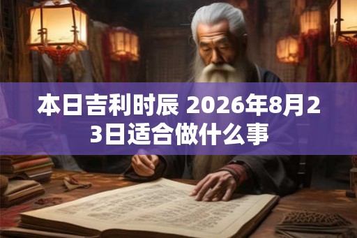 本日吉利时辰 2026年8月23日适合做什么事