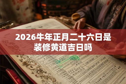 2026牛年正月二十六日是装修黄道吉日吗