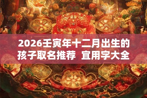2026壬寅年十二月出生的孩子取名推荐  宜用字大全