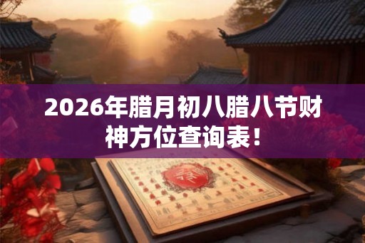 2026年腊月初八腊八节财神方位查询表！