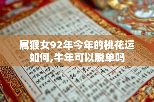 属猴女92年今年的桃花运如何,牛年可以脱单吗