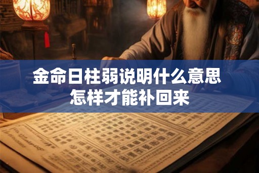 金命日柱弱说明什么意思 怎样才能补回来 金命日柱弱说明什么意思 怎样才能补回来