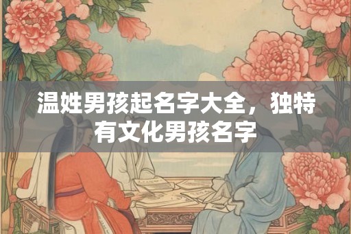 温姓男孩起名字大全，独特有文化男孩名字