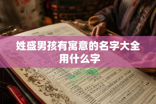 姓盛男孩有寓意的名字大全 用什么字