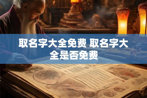 取名字大全免费 取名字大全是否免费