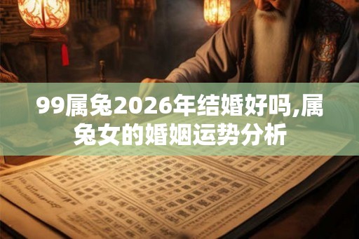 99属兔2026年结婚好吗,属兔女的婚姻运势分析