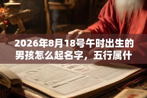 2026年8月18号午时出生的男孩怎么起名字，五行属什么