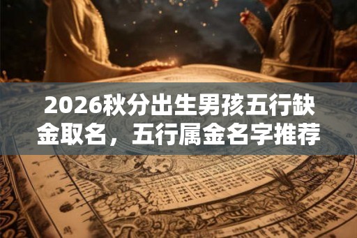 2026秋分出生男孩五行缺金取名，五行属金名字推荐。