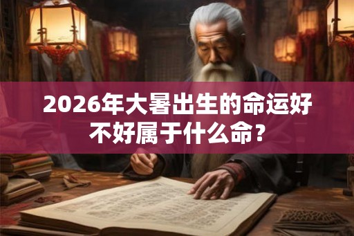 2026年大暑出生的命运好不好属于什么命？