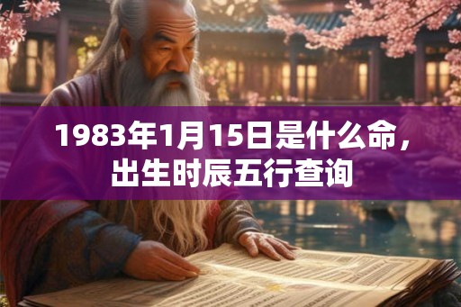 1983年1月15日是什么命，出生时辰五行查询