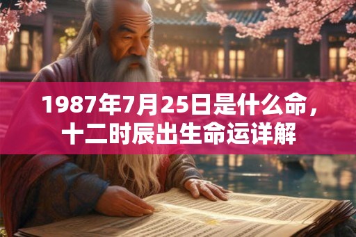 1987年7月25日是什么命，十二时辰出生命运详解
