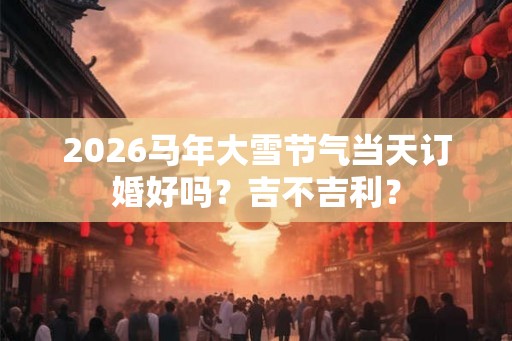 2026马年大雪节气当天订婚好吗？吉不吉利？