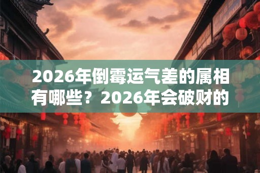 2026年倒霉运气差的属相有哪些？2026年会破财的生肖