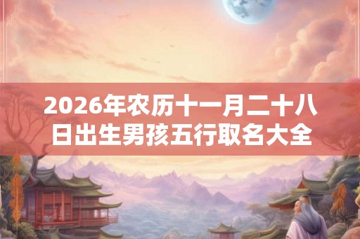 2026年农历十一月二十八日出生男孩五行取名大全