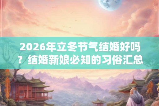 2026年立冬节气结婚好吗？结婚新娘必知的习俗汇总
