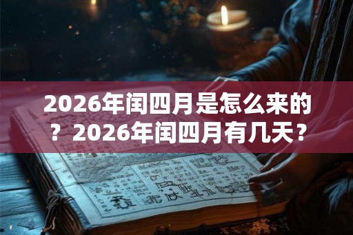 2026年闰四月是怎么来的？2026年闰四月有几天？