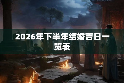 2026年下半年结婚吉日一览表 2026年下半年结婚吉日一览表