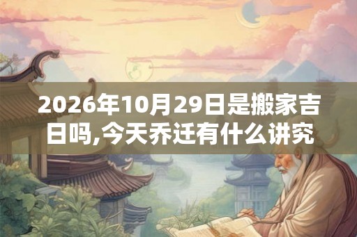 2026年10月29日是搬家吉日吗,今天乔迁有什么讲究 2026年10月29日是搬家吉日吗,今天乔迁有什么讲究