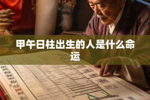甲午日柱出生的人是什么命运