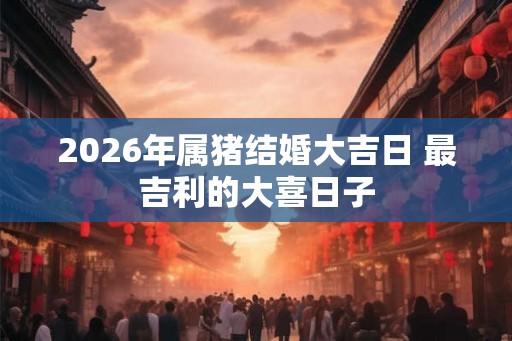 2026年属猪结婚大吉日 最吉利的大喜日子