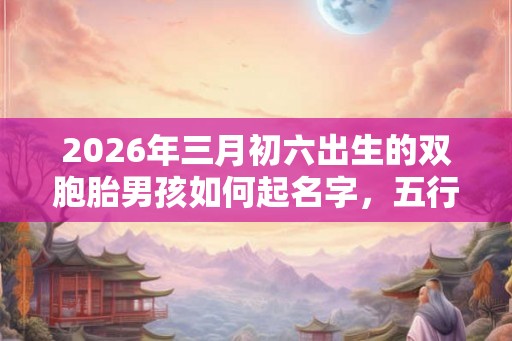 2026年三月初六出生的双胞胎男孩如何起名字，五行属什么